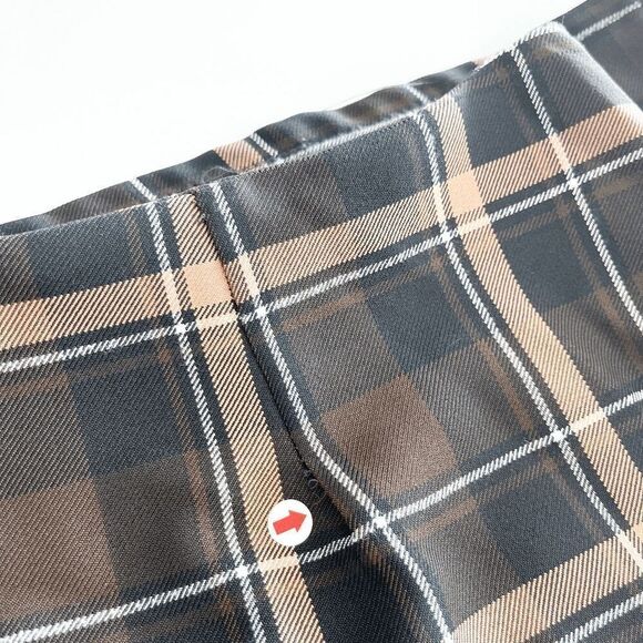 Boohoo Curve Womens A-Line Mini Skirt Plaid Brown Plus Size 20 - Picture 8 of 8